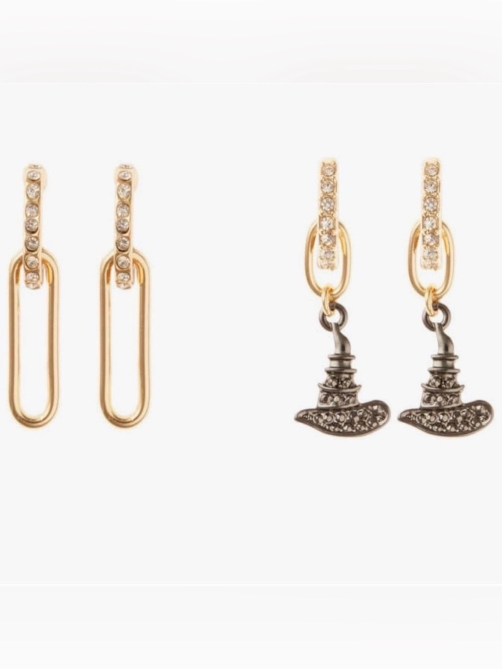 8 Other Reasons x Wicked Oblong Mini Hoop Earrings with Elphaba Charm, NEW